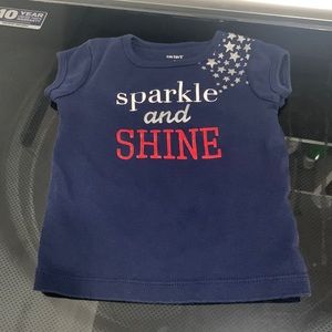 Girls top shirt tshirt sparkle shine stars glitter patriotic Fourth of July